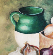 Load image into Gallery viewer, Onions Still Life Original Oil Painting Artwork Signed by Artist Jeanette McCracken
